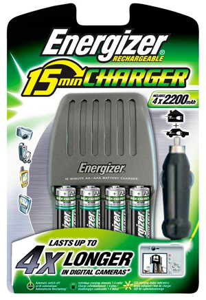  c Energizer 15 min Charger + 4     +   